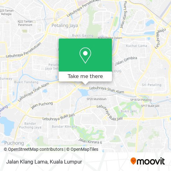 Peta Jalan Klang Lama