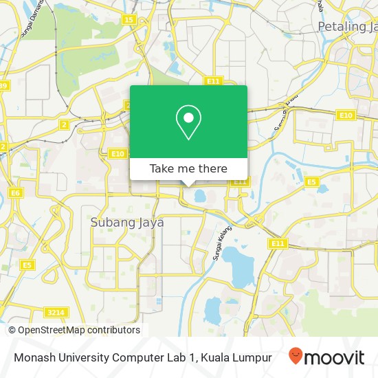 Monash University Computer Lab 1 map