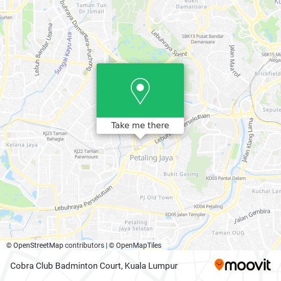 Peta Cobra Club Badminton Court