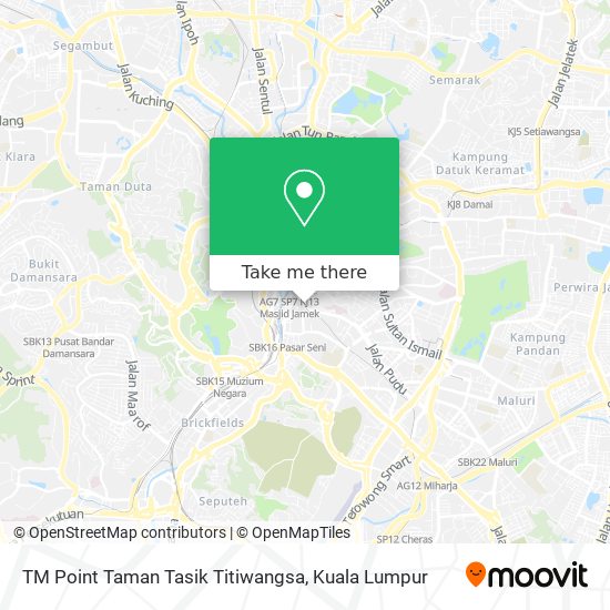 TM Point Taman Tasik Titiwangsa map