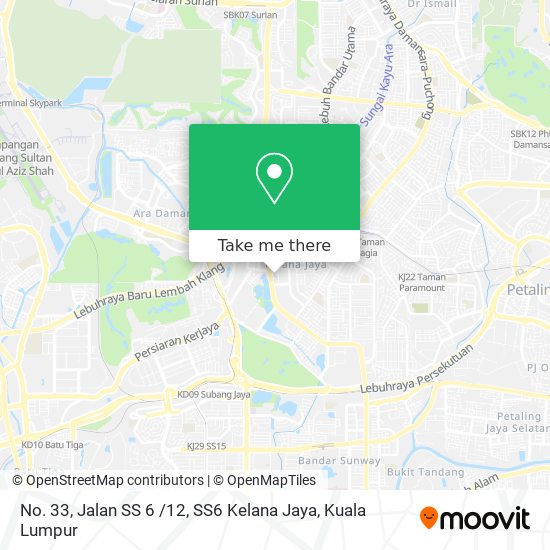 Peta No. 33, Jalan SS 6 /12, SS6 Kelana Jaya