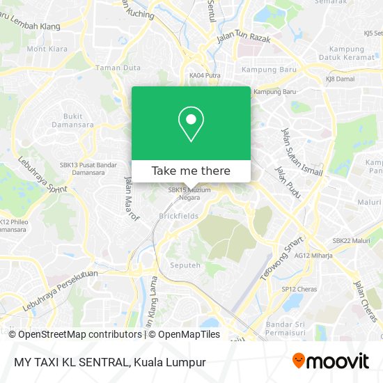 MY TAXI KL SENTRAL map
