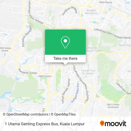 1 Utama Genting Express Bus map