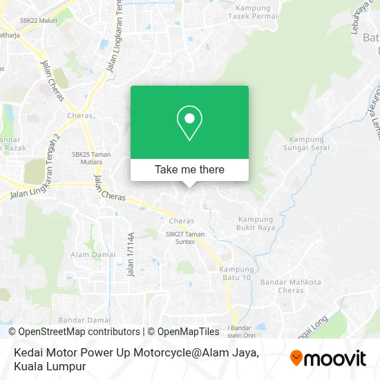Kedai Motor Power Up Motorcycle@Alam Jaya map