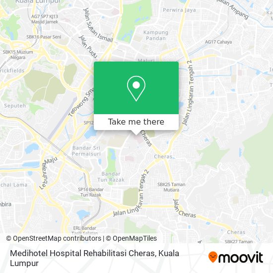 Medihotel Hospital Rehabilitasi Cheras map