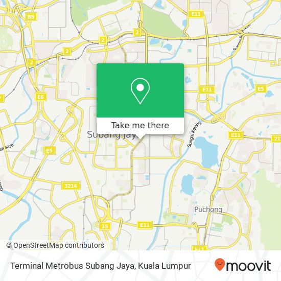 Terminal Metrobus Subang Jaya map