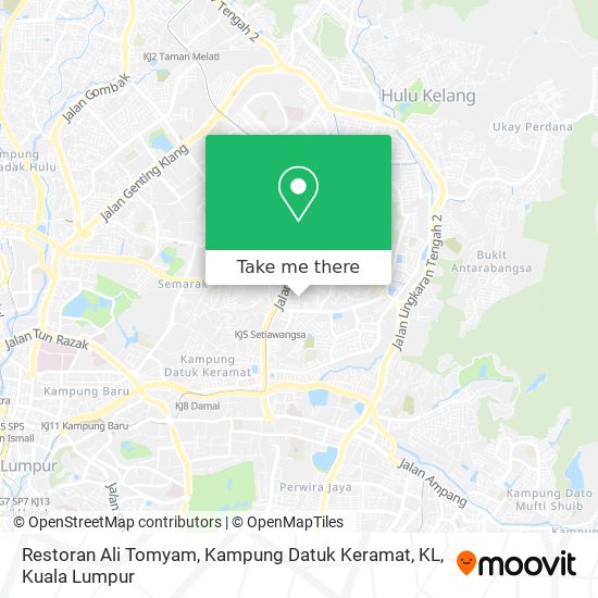 Peta Restoran Ali Tomyam, Kampung Datuk Keramat, KL