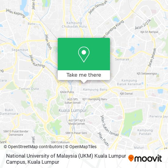 Peta National University of Malaysia (UKM) Kuala Lumpur Campus