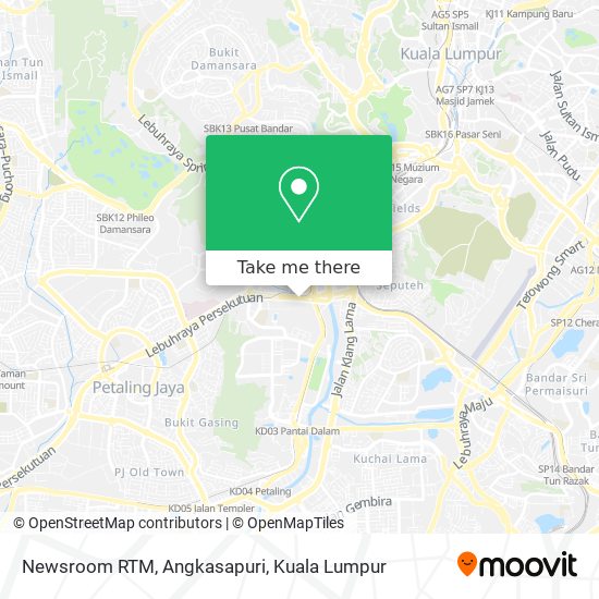 Newsroom RTM, Angkasapuri map