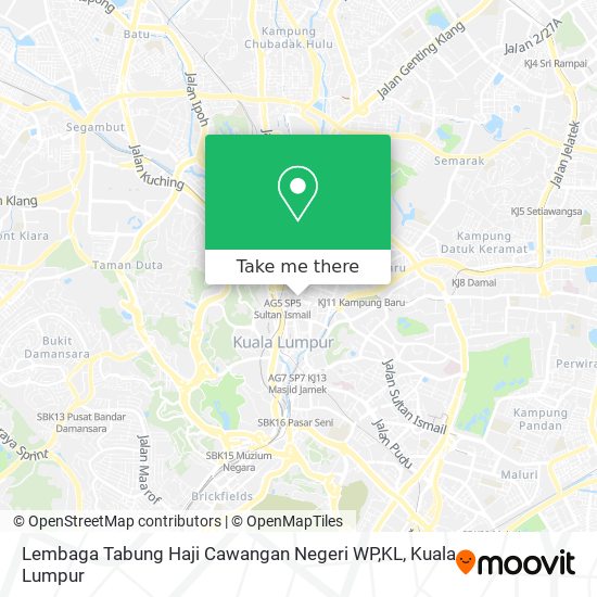 Peta Lembaga Tabung Haji Cawangan Negeri WP,KL