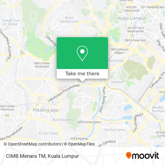 CIMB Menara TM map