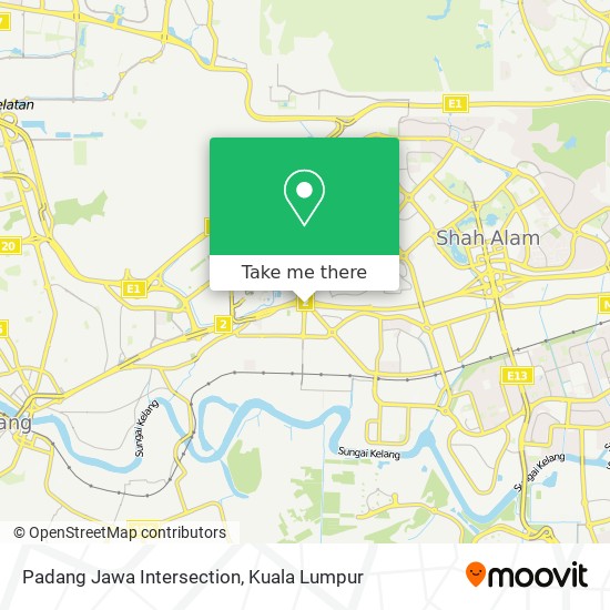 Padang Jawa Intersection map