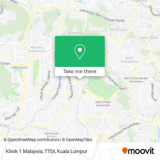 Klinik 1 Malaysia, TTDI map