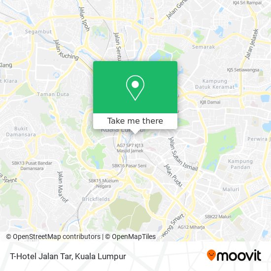 Peta T-Hotel Jalan Tar