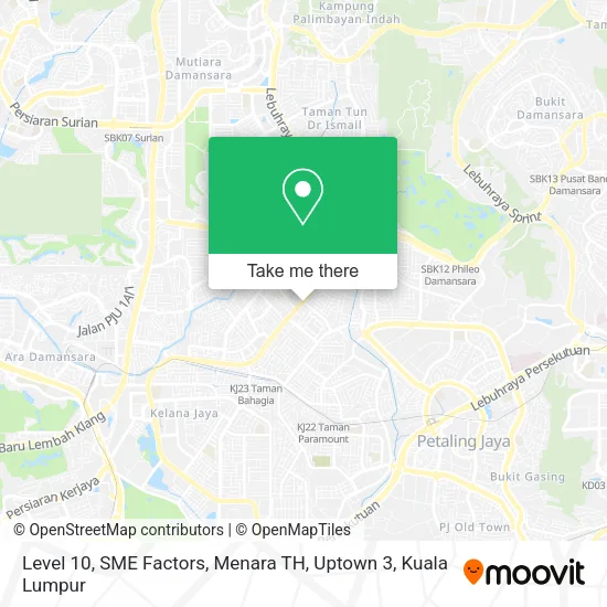 Level 10, SME Factors, Menara TH, Uptown 3 map