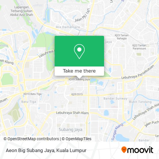 Peta Aeon Big Subang Jaya