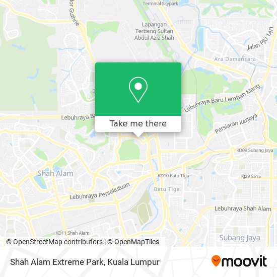 Peta Shah Alam Extreme Park
