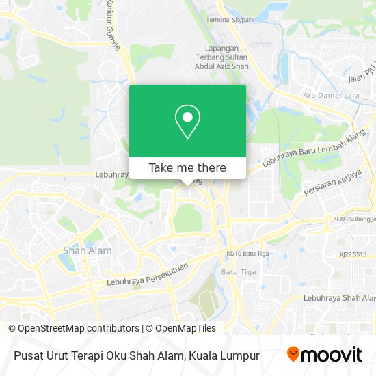 Peta Pusat Urut Terapi Oku Shah Alam