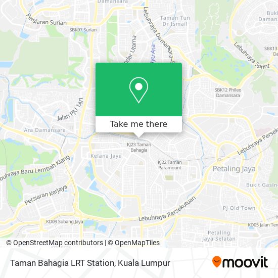 Taman Bahagia LRT Station map