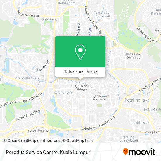 Perodua Service Centre map