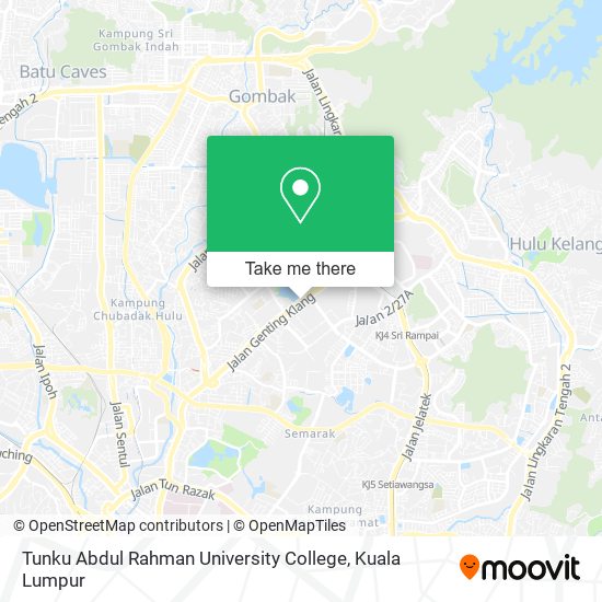 Tunku Abdul Rahman University College map