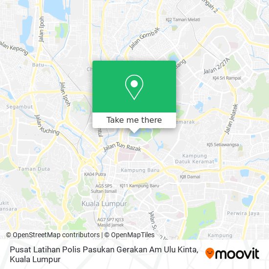 Peta Pusat Latihan Polis Pasukan Gerakan Am Ulu Kinta
