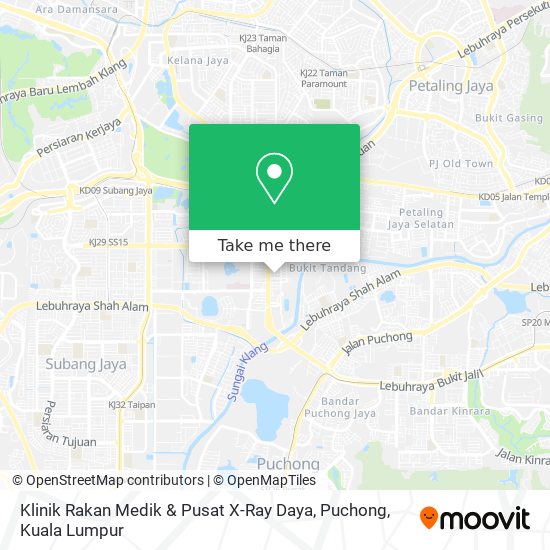 Peta Klinik Rakan Medik & Pusat X-Ray Daya, Puchong