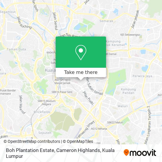 Boh Plantation Estate, Cameron Highlands map