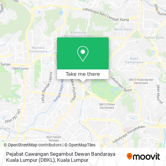 Pejabat Cawangan Segambut Dewan Bandaraya Kuala Lumpur (DBKL) map