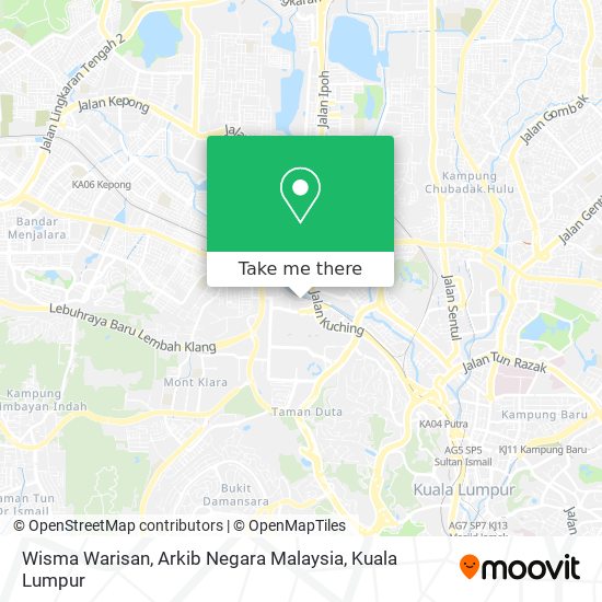 Wisma Warisan, Arkib Negara Malaysia map