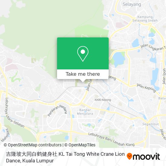 吉隆坡大同白鹤健身社 KL Tai Tong White Crane Lion Dance map