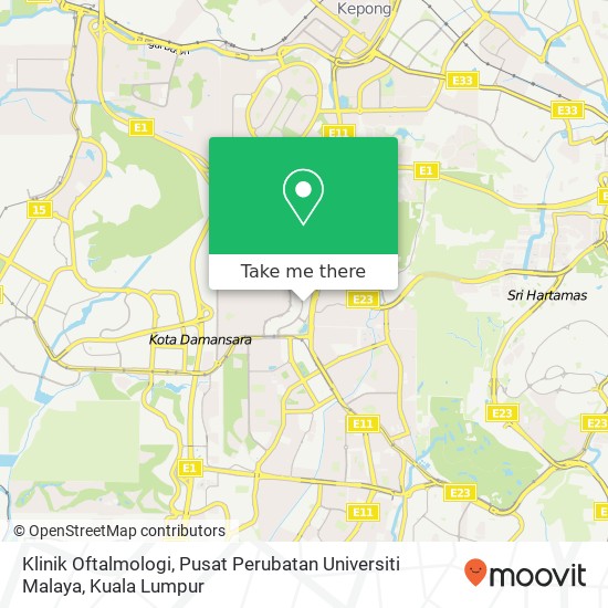 Klinik Oftalmologi, Pusat Perubatan Universiti Malaya map