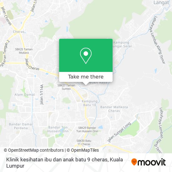 Klinik kesihatan ibu dan anak batu 9 cheras map