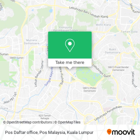 Pos Daftar office, Pos Malaysia map