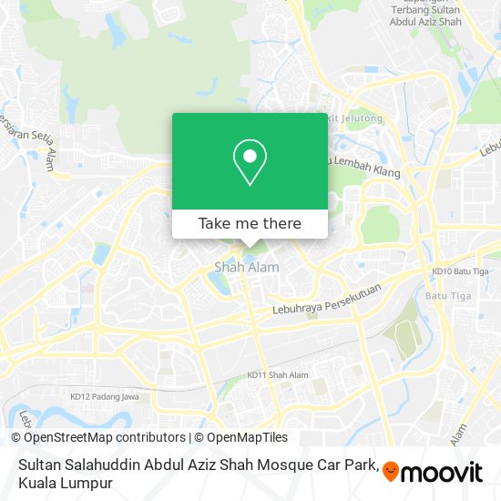 Peta Sultan Salahuddin Abdul Aziz Shah Mosque Car Park