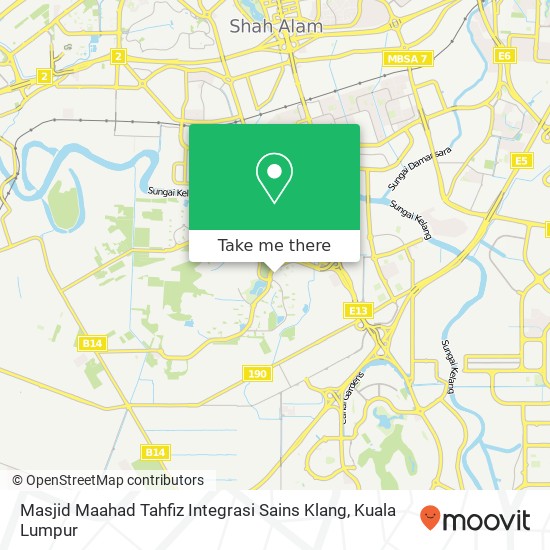 Peta Masjid Maahad Tahfiz Integrasi Sains Klang