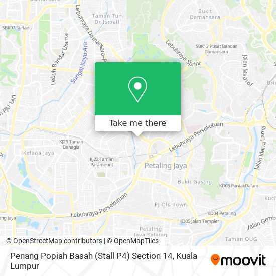 Penang Popiah Basah (Stall P4) Section 14 map