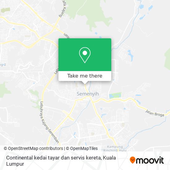 Continental kedai tayar dan servis kereta map