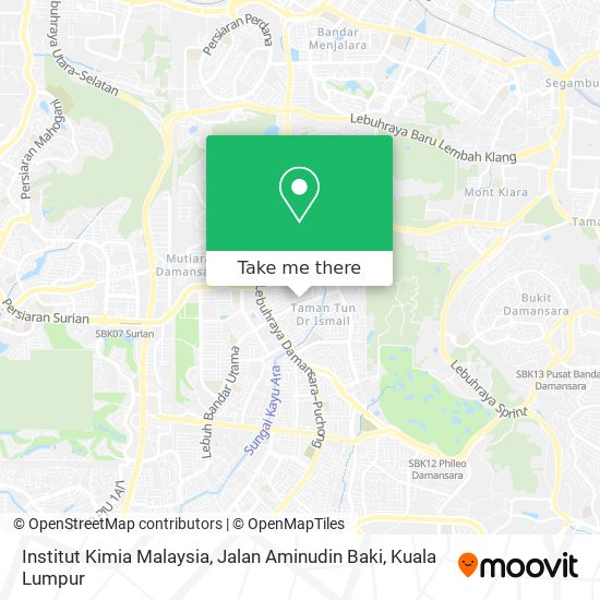 Institut Kimia Malaysia, Jalan Aminudin Baki map