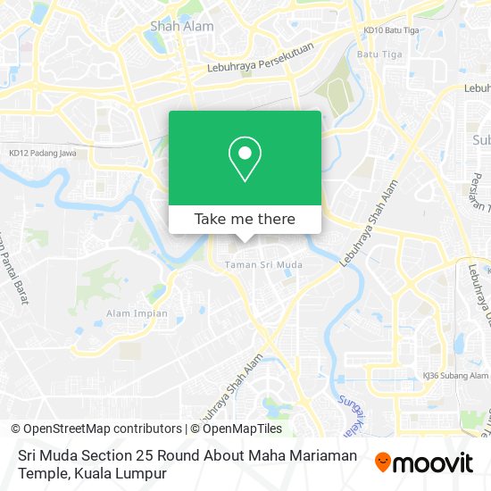 Sri Muda Section 25 Round About Maha Mariaman Temple map