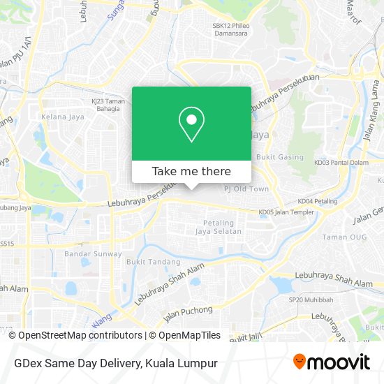 GDex Same Day Delivery map
