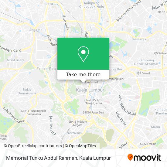 Memorial Tunku Abdul Rahman map