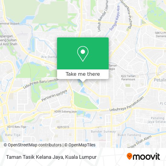 Peta Taman Tasik Kelana Jaya
