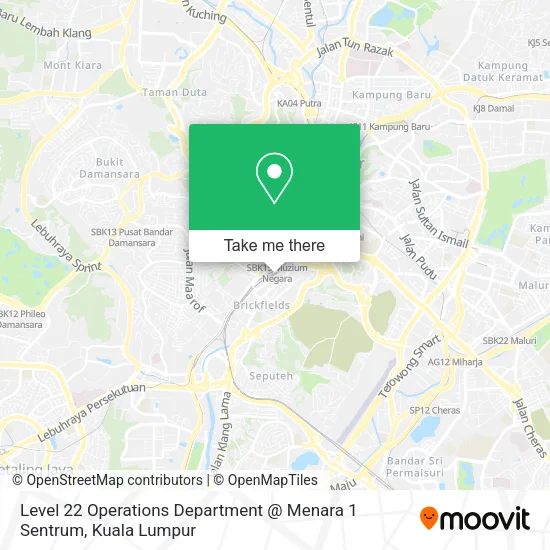 Level 22 Operations Department @ Menara 1 Sentrum map