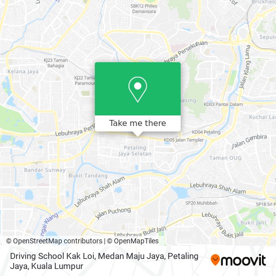 Peta Driving School Kak Loi, Medan Maju Jaya, Petaling Jaya