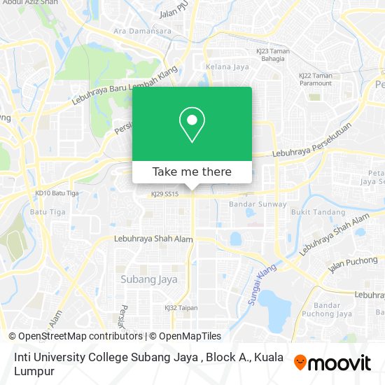 Peta Inti University College Subang Jaya , Block A.