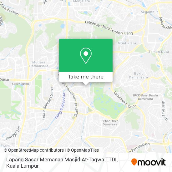 Peta Lapang Sasar Memanah Masjid At-Taqwa TTDI