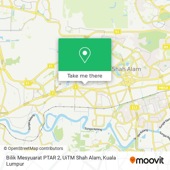 Bilik Mesyuarat PTAR 2, UiTM Shah Alam map
