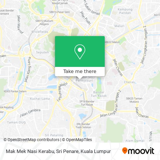 Peta Mak Mek Nasi Kerabu, Sri Penare