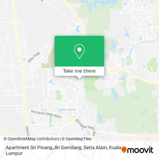 Apartment Sri Pinang,Jln Gemilang, Setia Alam map